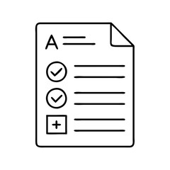 test paper icon, test paper line art - simple line art of test paper, perfect for test paper logos and icons