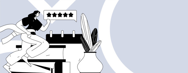 Check-in character flat vector concept operation hand-drawn illustration
