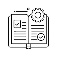 training manual icon, training manual line art - simple line art of training manual, perfect for training manual logos and icons