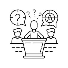 trivia night icon, trivia night line art - simple line art of trivia night, perfect for trivia night logos and icons