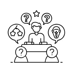 trivia night icon, trivia night line art - simple line art of trivia night, perfect for trivia night logos and icons