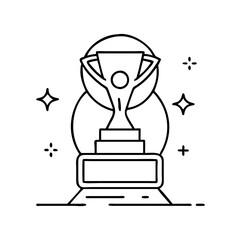 trophy icon, trophy line art - simple line art of trophy, perfect for trophy logos and icons