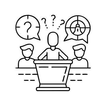 black and white meeting discussion clip art preview
