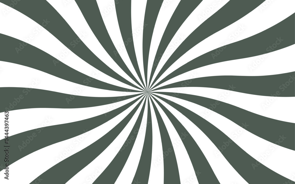 Aufkleber Abstract hypnotic radial spiral pattern and visual illusion of motion and depth. Dynamic sense of energy, reminiscent of retro posters or optical art. Sunburst background with pattern beam rays. 