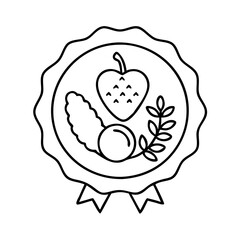 vegetarian badge icon, vegetarian badge line art - simple line art of vegetarian badge, perfect for vegetarian badge logos and icons