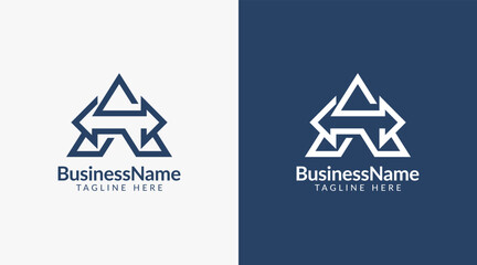 Modern logo mark with letter a and arrow icon bar candlestick for trading, investment, finance, statistic, accounting or marketing business