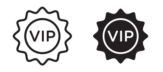 VIP icon In Flat and stroke Style Vector For App, UI, Websites. Black Vector Illustration.
