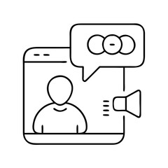 video call icon, video call line art - simple line art of video call, perfect for video call logos and icons