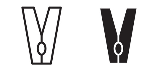 Peg icon In Flat and stroke Style Vector For App, UI, Websites. Black Vector Illustration.