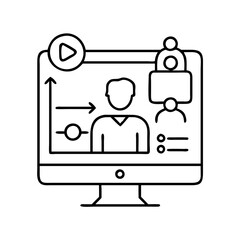 virtual workshop icon, virtual workshop line art - simple line art of virtual workshop, perfect for virtual workshop logos and icons