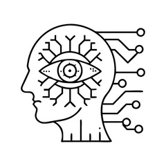 vision ai icon, vision ai line art - simple line art of vision ai, perfect for vision ai logos and icons