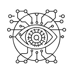 Obraz premium vision ai icon, vision ai line art - simple line art of vision ai, perfect for vision ai logos and icons