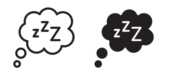 Zzz icon In Flat and stroke Style Vector For App, UI, Websites. Black Vector Illustration.