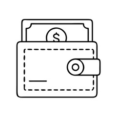 wallet icon, wallet line art - simple line art of wallet, perfect for wallet logos and icons