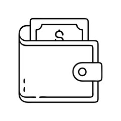 wallet icon, wallet line art - simple line art of wallet, perfect for wallet logos and icons