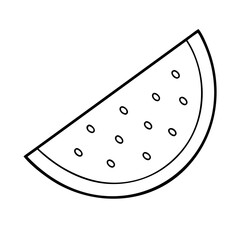 watermelon slice icon, watermelon slice line art - simple line art of watermelon slice, perfect for watermelon slice logos and icons