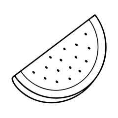 watermelon slice icon, watermelon slice line art - simple line art of watermelon slice, perfect for watermelon slice logos and icons