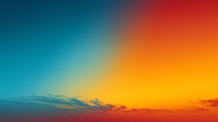 Vibrant Sky Gradient with Clouds at Sunset Blue and Orange Tone