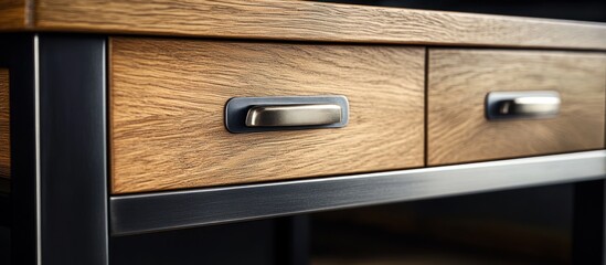 Wooden Drawer with Metal Frame