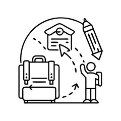 welcome back to school icon, welcome back to school line art - simple line art of welcome back to school, perfect for welcome back to school logos and icons