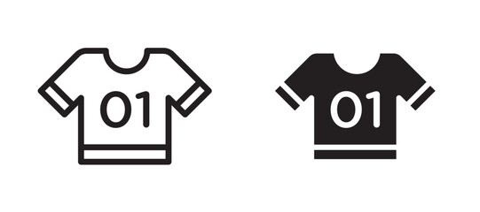 Soccer jersey icon In Flat and stroke Style Vector For App, UI, Websites. Black Vector Illustration.