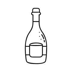 wine bottle icon, wine bottle line art - simple line art of wine bottle, perfect for wine bottle logos and icons