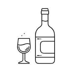 wine bottle icon, wine bottle line art - simple line art of wine bottle, perfect for wine bottle logos and icons