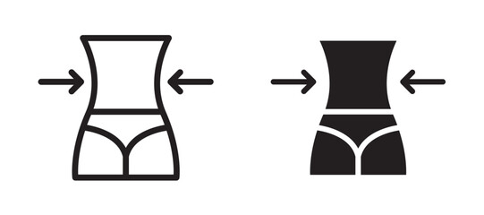 Weight loss icon In Flat and stroke Style Vector For App, UI, Websites. Black Vector Illustration.