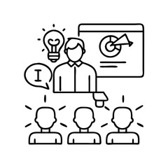 workshop participant icon, workshop participant line art - simple line art of workshop participant, perfect for workshop participant logos and icons