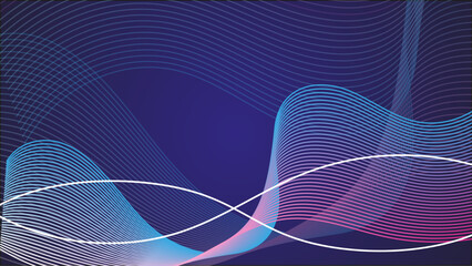 Wavy Line Art Vector Illustration Banner