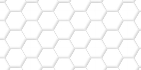 	
Abstract emboss white Hexagonal Background. Luxury White Pattern. Vector Futuristic minimal honeycomb mosaic white background. geometric mesh cell texture. modern futuristic wallpaper.