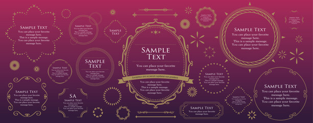 Decorative Frame Vector Set with Elegant Ornaments