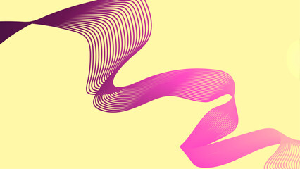 Gradient pink shades wavy with yellow background