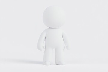 Fototapeta premium Simple white cartoon character