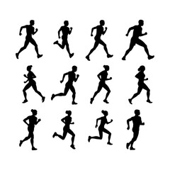 Sportsman Silhouette Clipart Set