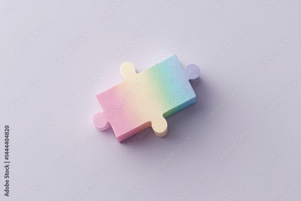 Poster capture minimalistic and serene image symbolizing autistic pride day with puzzle pieces or rainbow i