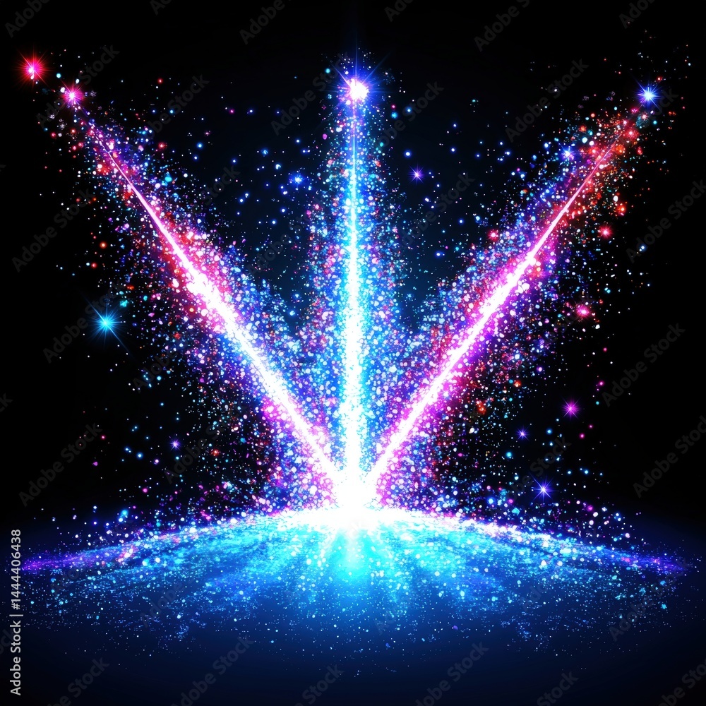Poster bright burst of light creating a stunning visual effect with radiating rays against a dark backdrop