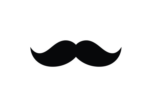 Moustache silhouette. This image showcases a bold black silhouette of a moustache, also referred to as a mustache or whiskers, symbolizing style and masculinity. Vector clipart illustration design.