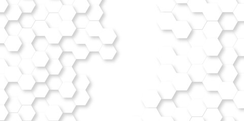 	
Abstract emboss white Hexagonal Background. Luxury White Pattern. Vector Futuristic minimal honeycomb mosaic white background. geometric mesh cell texture. modern futuristic wallpaper.