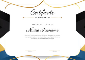 Modern gradient elegant certificate with luxury and modern line pattern design