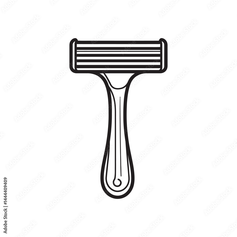 Poster detailed razor outline on transparent background simple isolated design