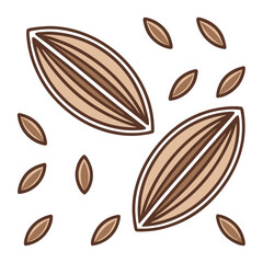 Cumin Seed on Transparent Background Vector Illustration