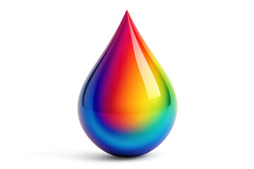 Fototapeta premium A glossy, multicolored droplet with a smooth gradient blending vibrant hues.