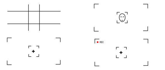 Smart phones camera interface, vector illustration