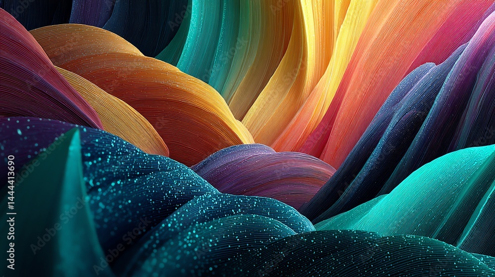 Poster abstract colorful waves with textured surface for background or design