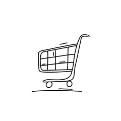 hand drawn shopping trolley doodle