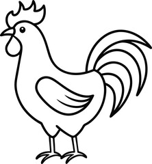 Crowing rooster in continuous line art design symbolizing early mornings and farm life perfect for minimalist artwork logos or rural themed visuals