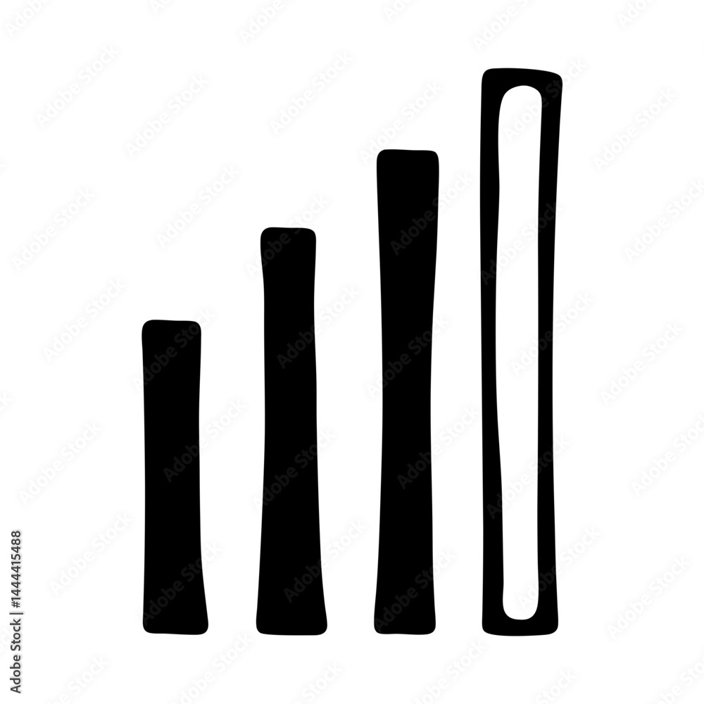 Poster simple minimalist visual representation of signal strength indicator with unique hollow bar
