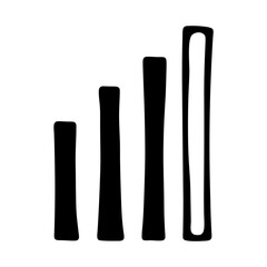 Simple minimalist visual representation of signal strength indicator with unique hollow bar