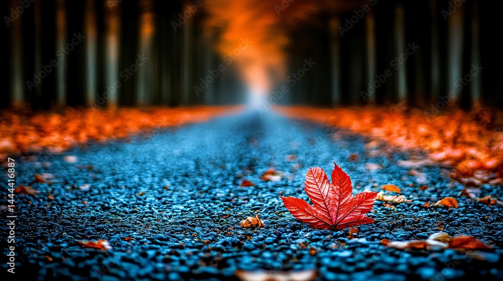 Poster a beautiful leaf resting on the ground captured in high-key lighting surrounded by nature's elements
